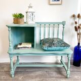 Restyled green phone bench and cushion