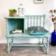 Restyled green phone bench and cushion