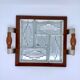 Top with ramekins in wood and Art Deco glass