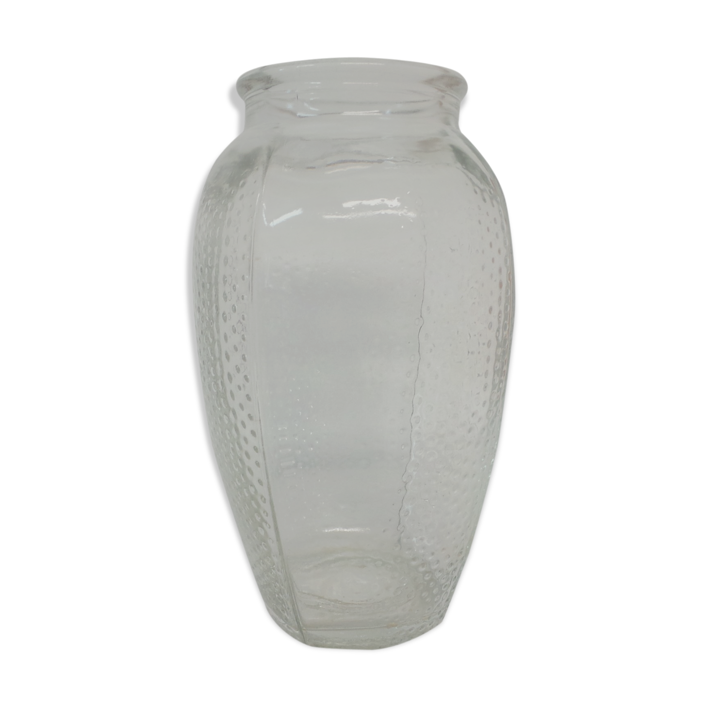 Glass vase raised dots