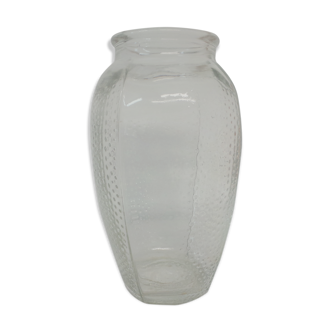 Vase en verre points en relief