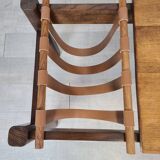 Vintage brutalist coffee table in solid oak 1970
