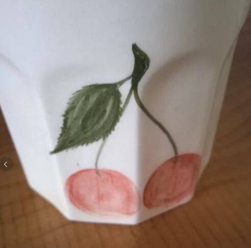 Vallauris jam jar – Cherry design – 1960s–70s – Vintage