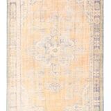 6x10 Turkish Light Orange Cream Vintage Rug, 195x313Cm
