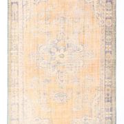 6x10 Turkish Light Orange Cream Vintage Rug, 195x313Cm