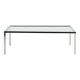 Chrome and glass coffee table.