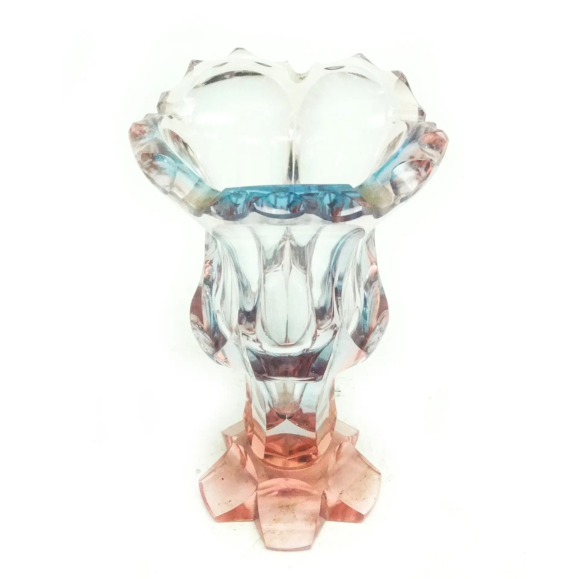 Art Deco vase, crystal, Moser, Czechoslovakia, 1930s