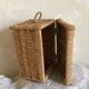 Coffre rotin et corde rafia structure bois - vintage