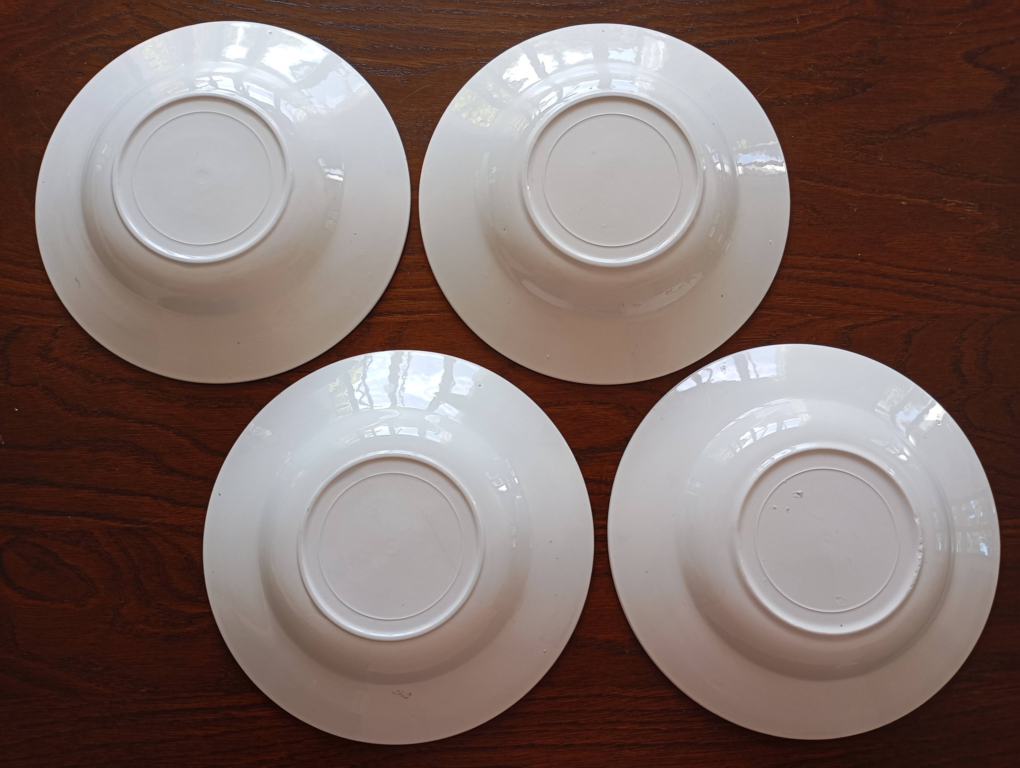 8 soup plates Fenal Badonviller "Birds" vintage 1950s