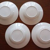 8 soup plates Fenal Badonviller "Birds" vintage 1950s