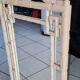 Vintage white faux bamboo mirror