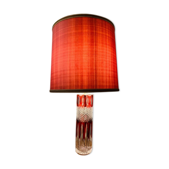 1950s Val St Lambert Ruby Red Crystal Table Lamp