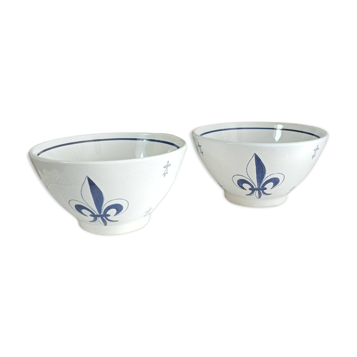 Lot de 2 bols bretons Pornic, fleur de lys