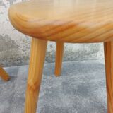 Pair of vintage pine tripod stools