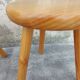 Pair of vintage pine tripod stools