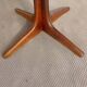 round/oval table with extension, central leg, dark shade, Baumann design