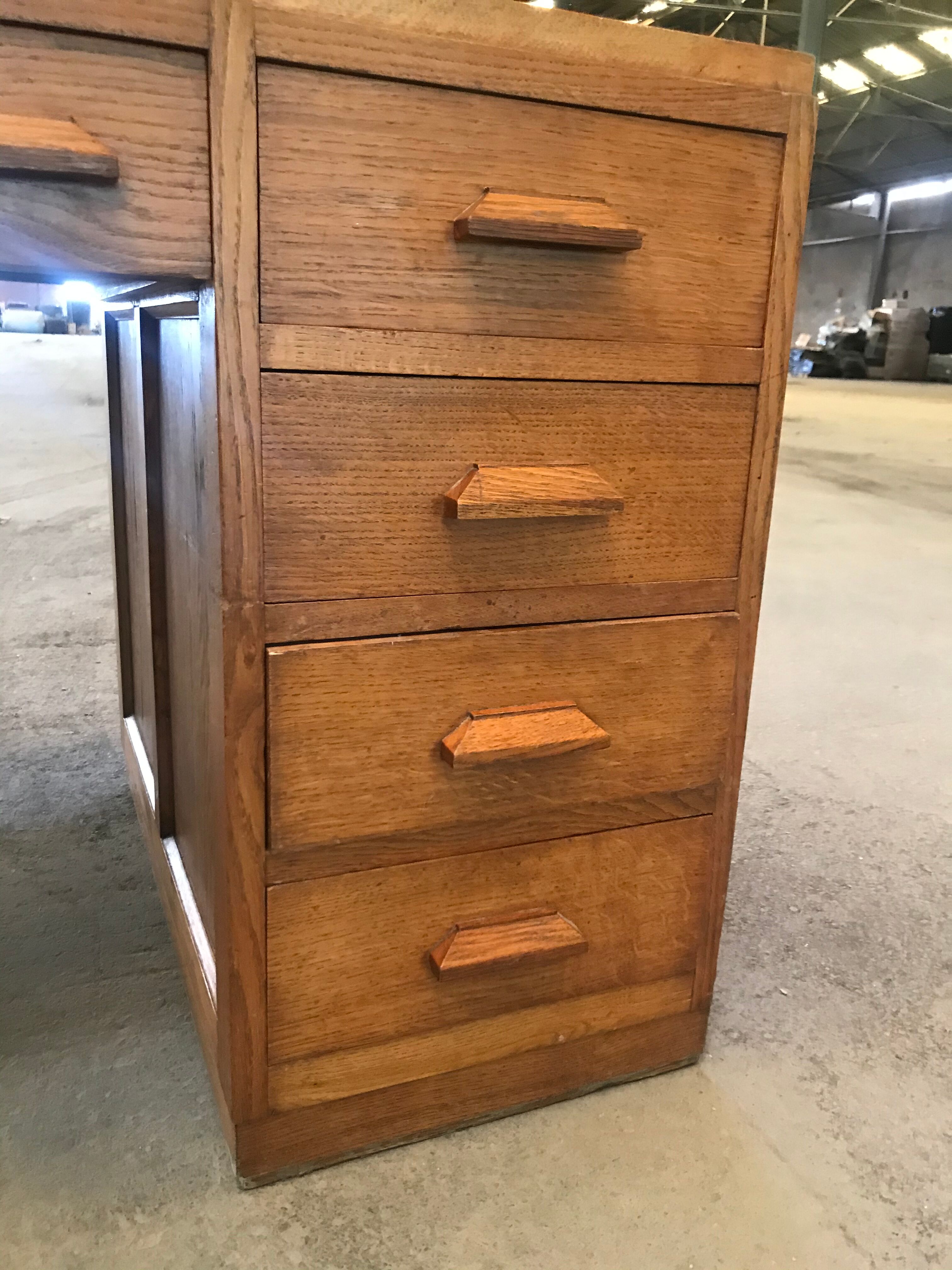 Solid oak administration cabinet desk 1950