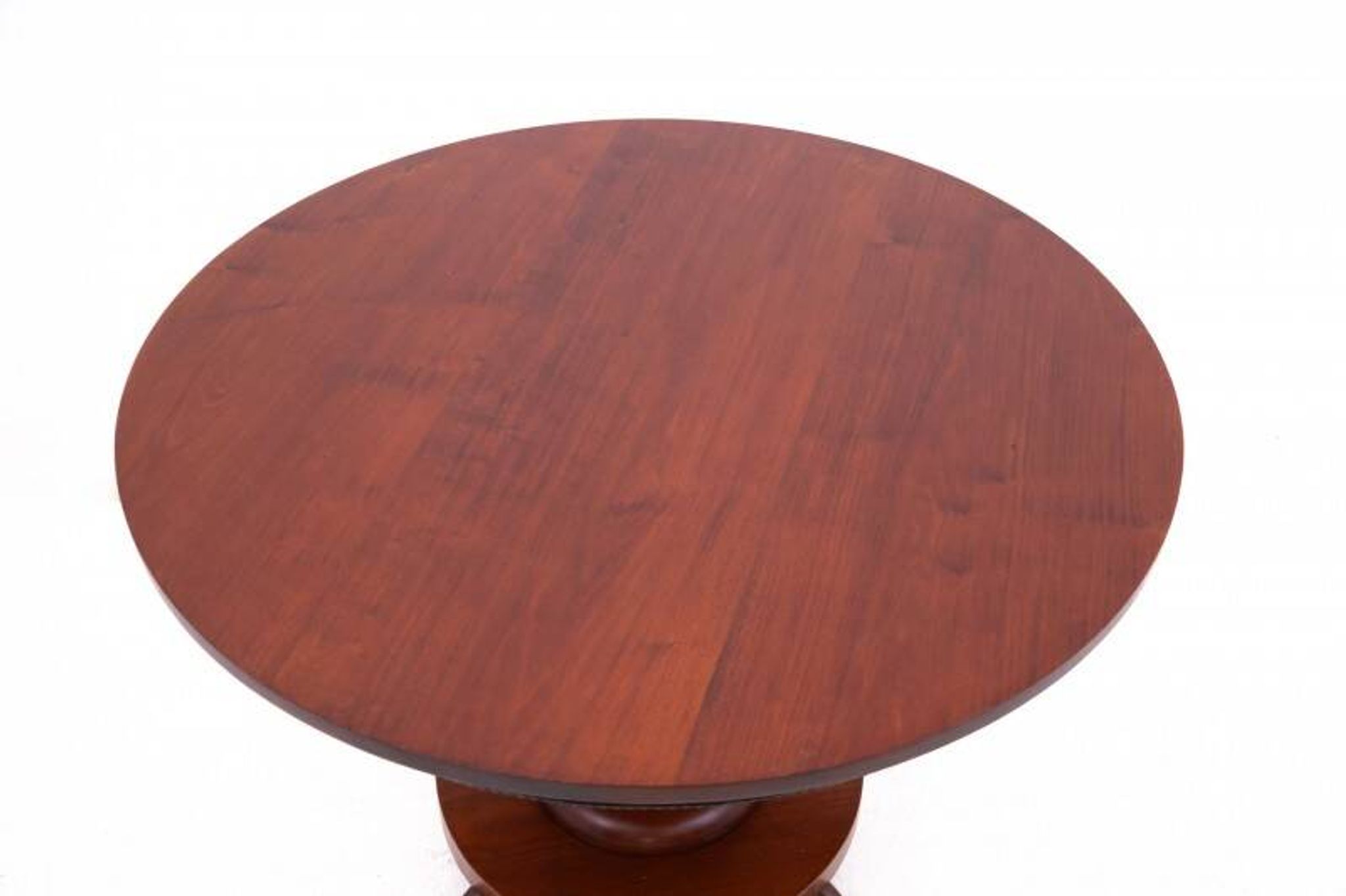 Antique round-top table from Northern Europe, around 1900. After renovation.