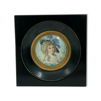 Hand-painted miniature XlXeme j callave has identified n 60te portrait