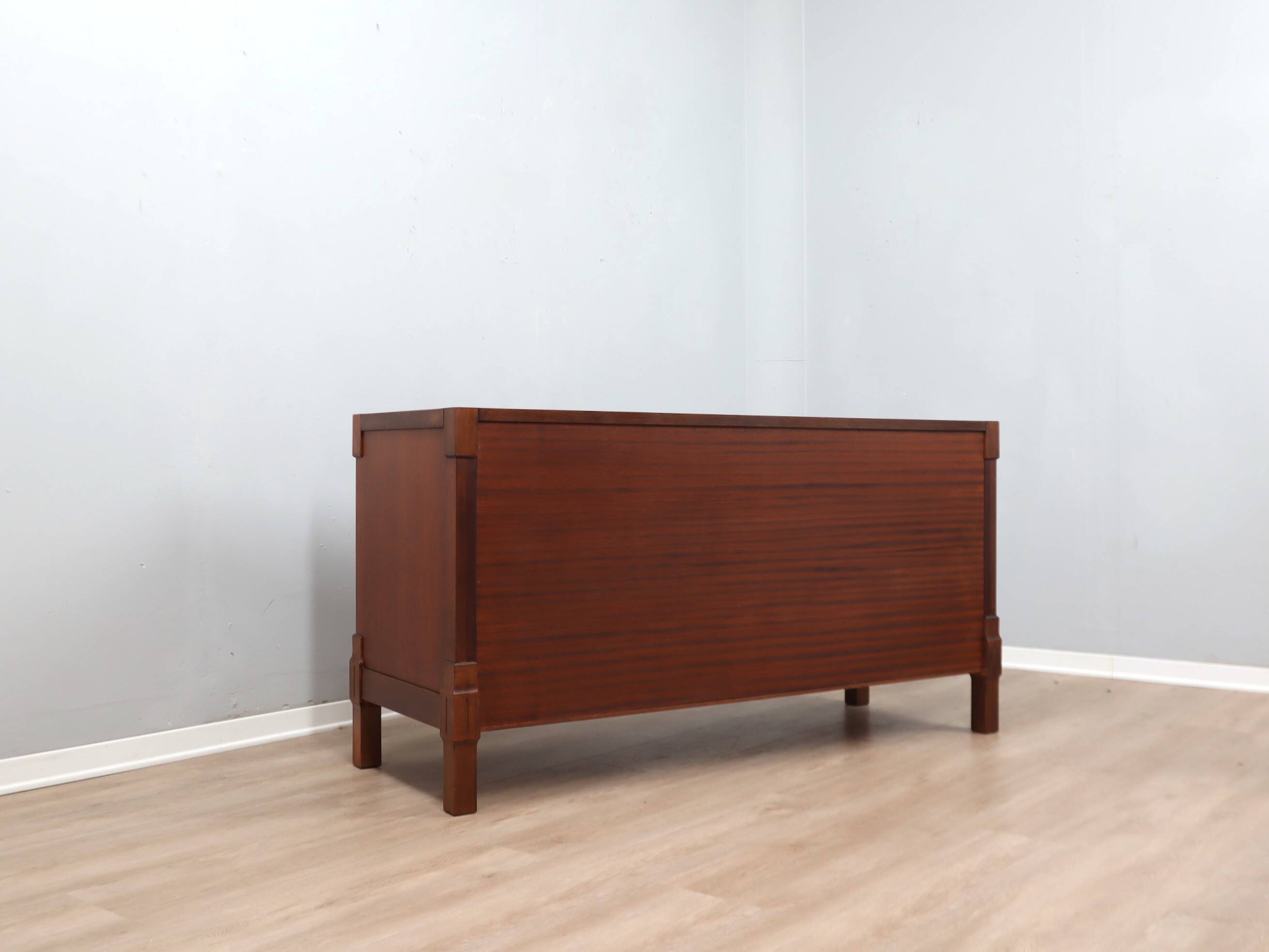 Italian Mid-Century Rationalist Walnut Multi-Drawer sideboard 1970s