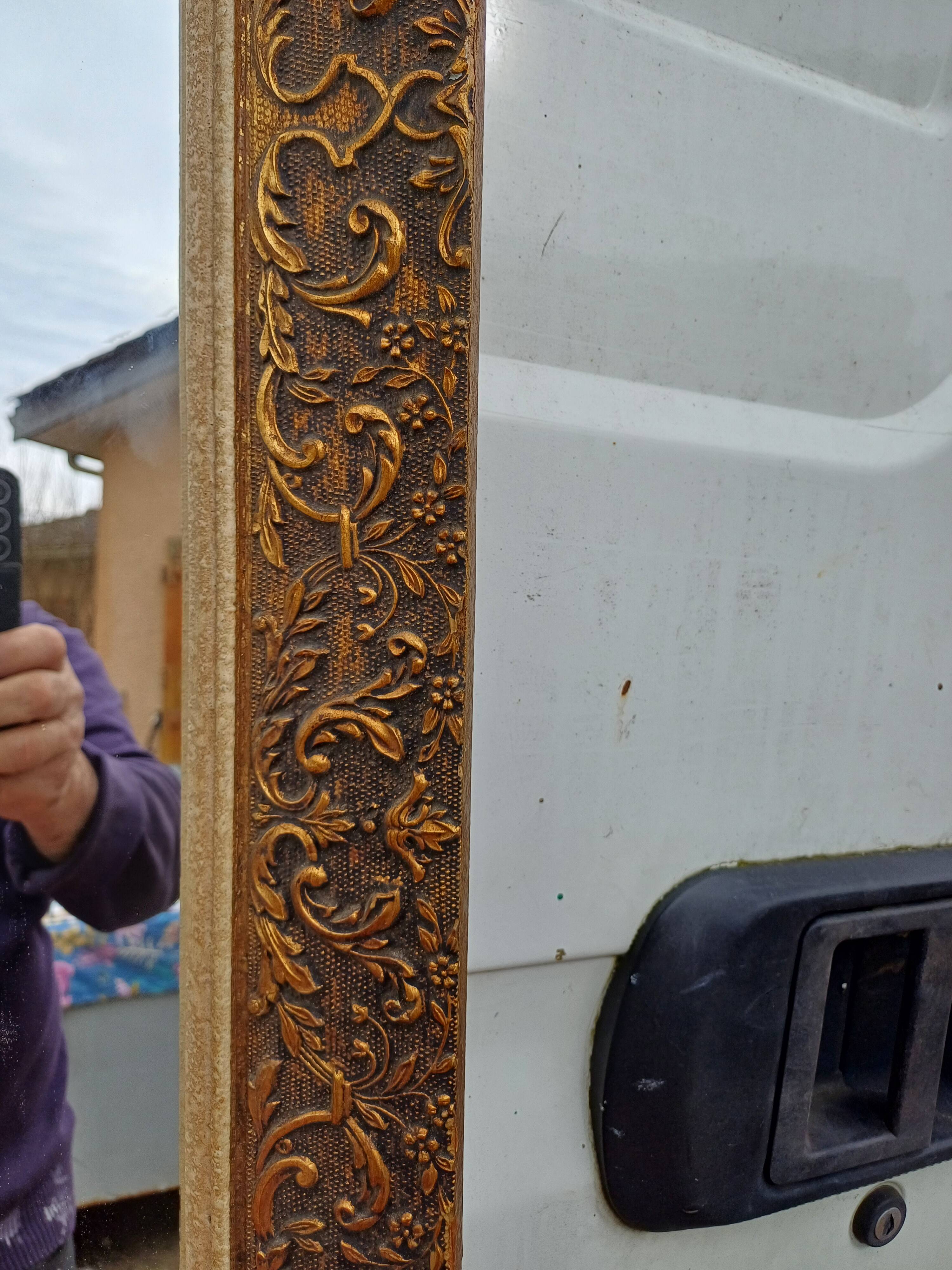 Wood and Gilded Stuk Mirror, early 20th century