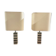 Paire de lampes en marbre blanc et vert, 1970's