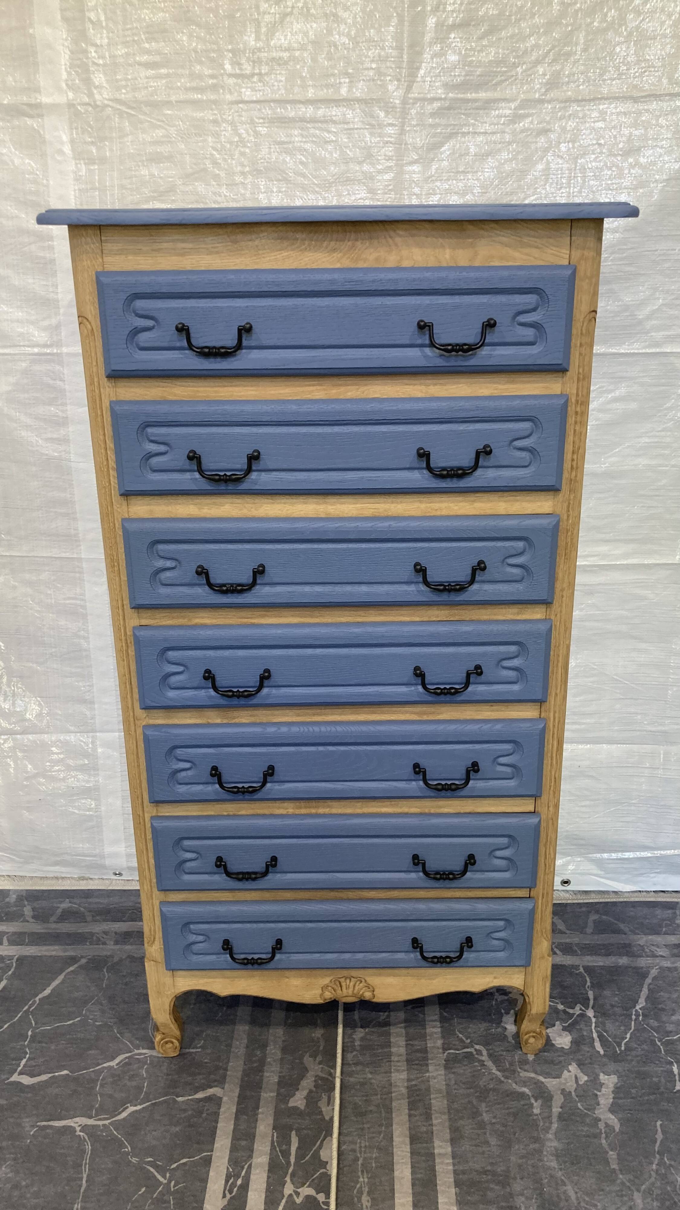 Large wooden chest of drawers, refurbished