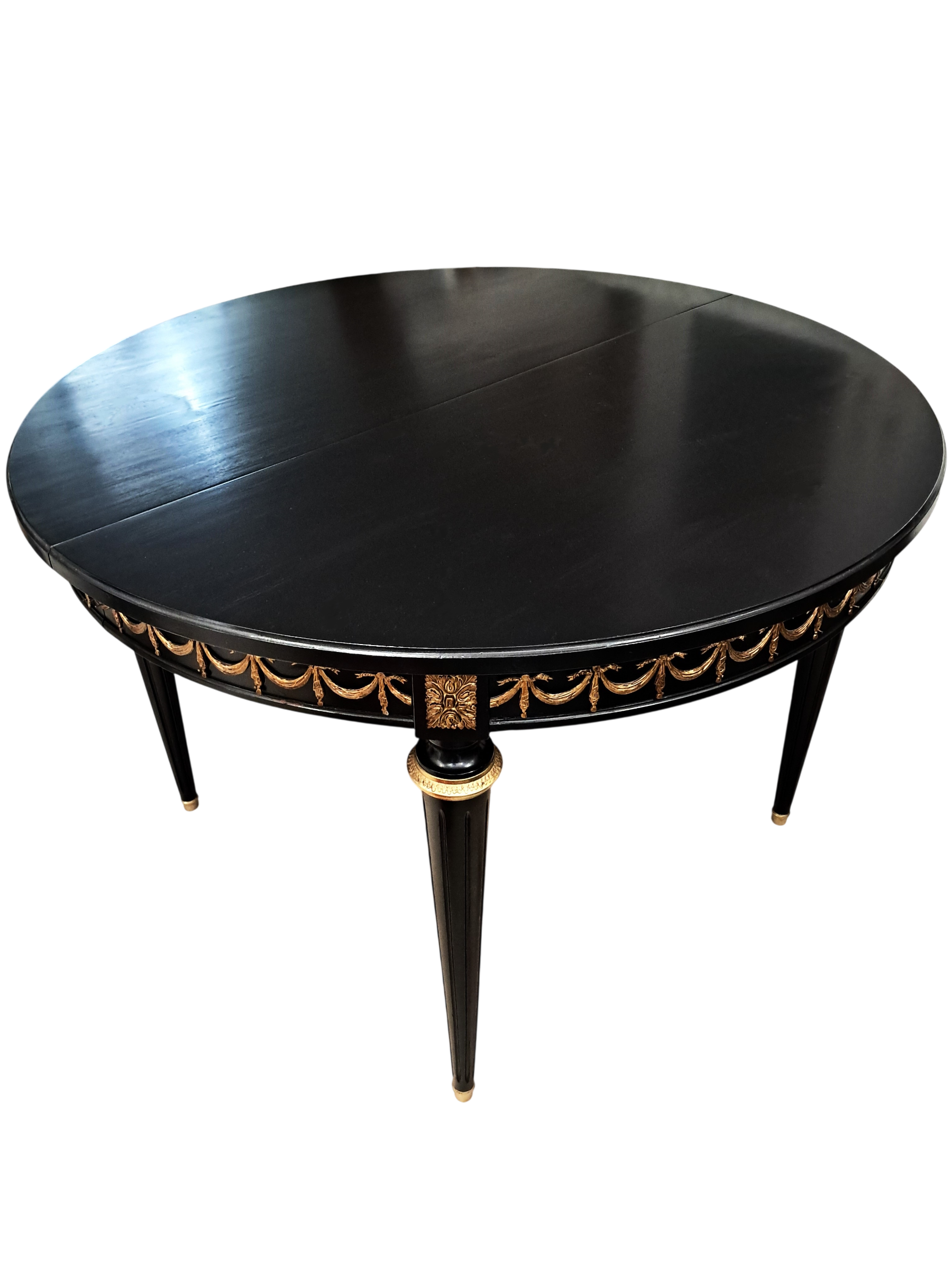 Table ancienne patinée noire style Louis XVI