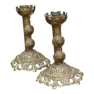 Pair of candle holders XIXth