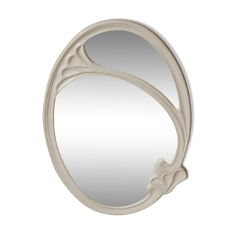 Art Deco mirror in white cast iron