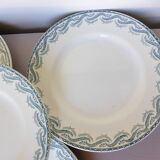 5 flat plates in iron earth from St Amand, Réjane model 210726