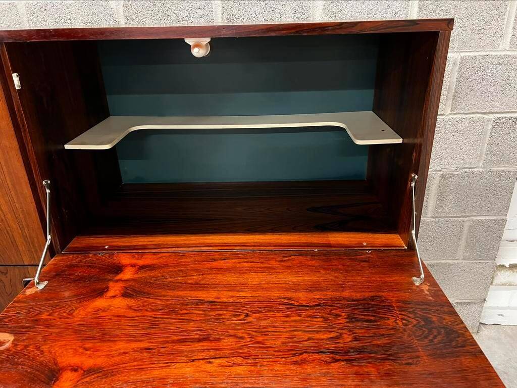 Vintage wooden bar cabinet with chrome frame