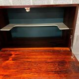 Vintage wooden bar cabinet with chrome frame