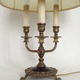French Empire Style 3 Light Boulotte Table Lamp with Lion Feet and Shade