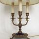 French Empire Style 3 Light Boulotte Table Lamp with Lion Feet and Shade