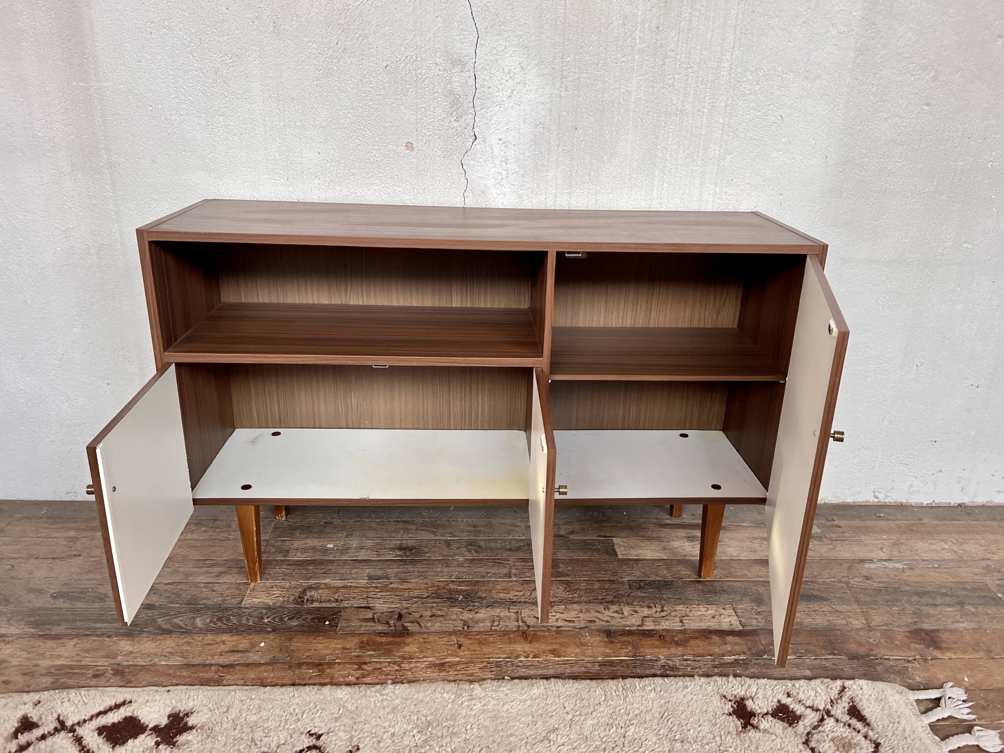 Vintage sideboard, formica spindle feet, 1960