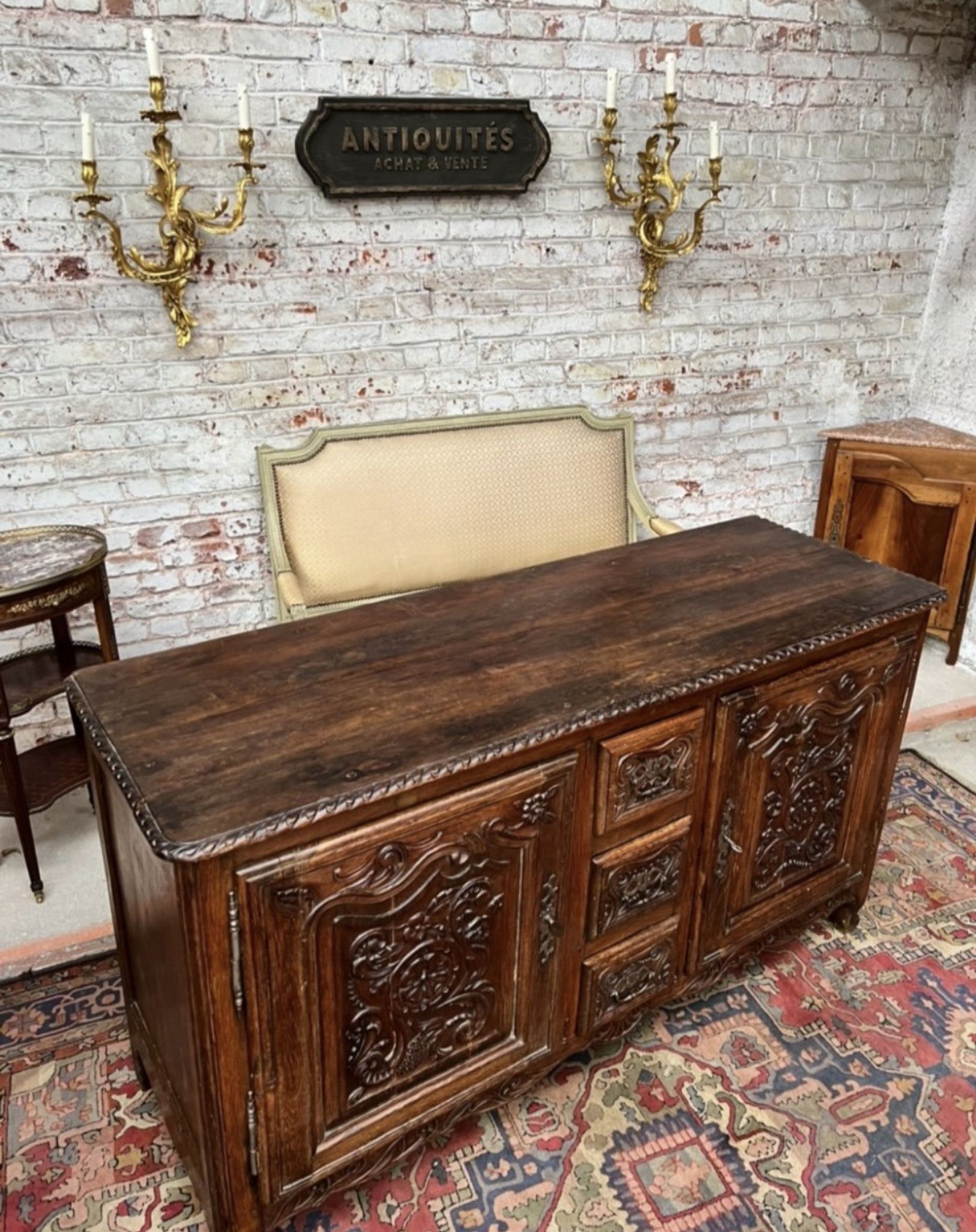 Provencal Buffet In Molded Oak Period Louis XV XVIII Eme Century