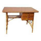 Rattan desk by Louis Sognot