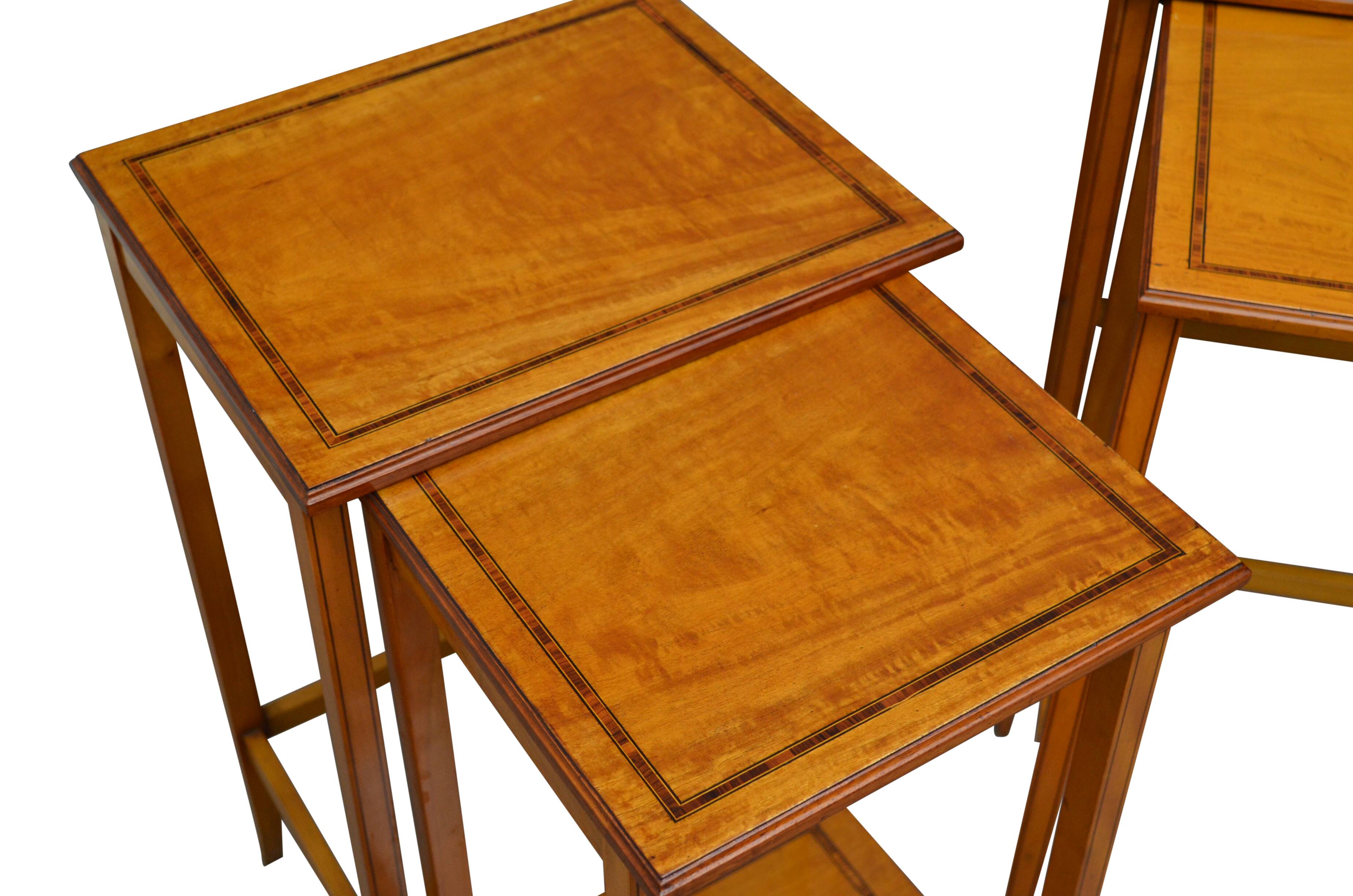 Edwardian satinwood quartetto nest of tables