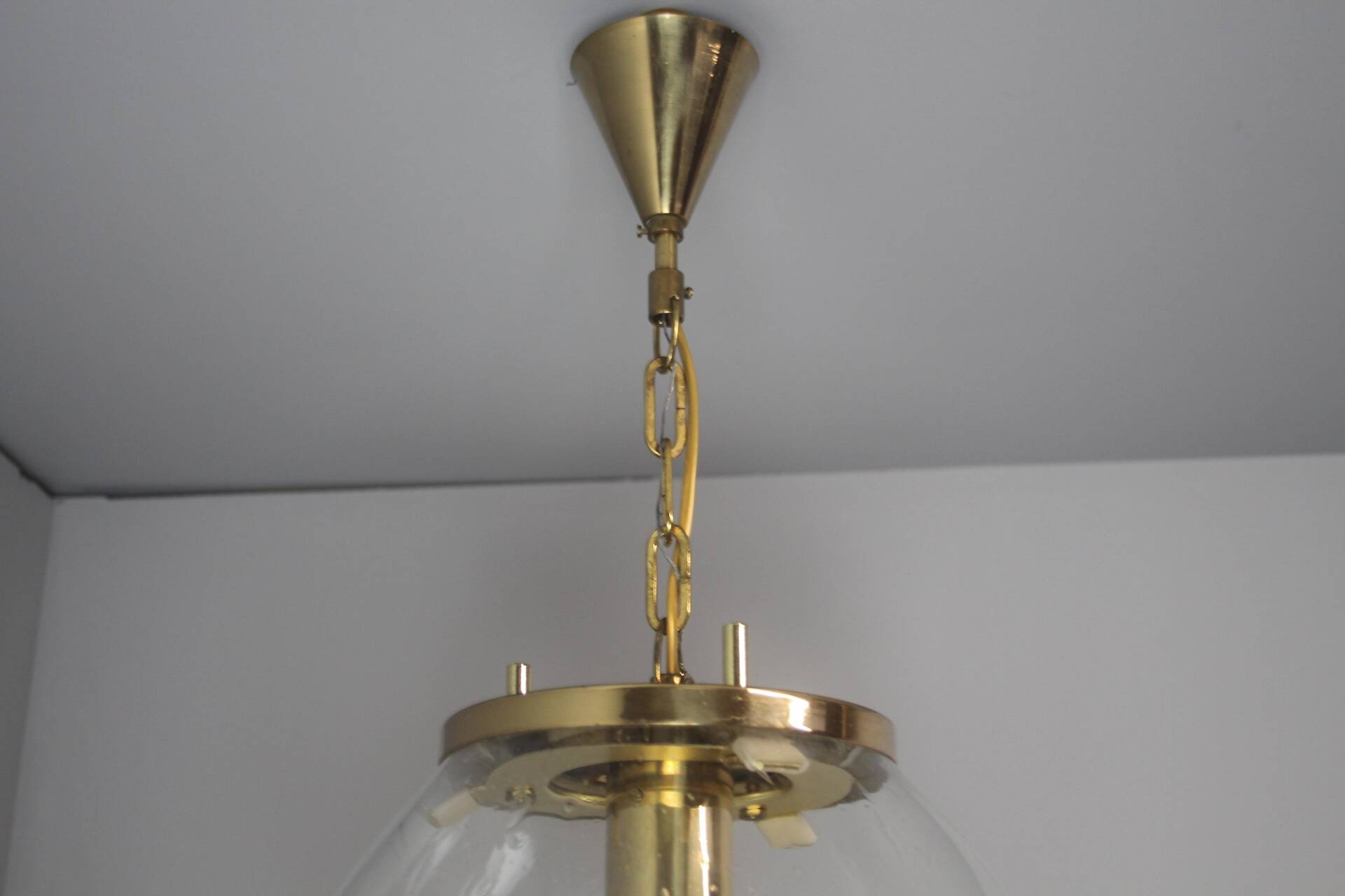 Vintage glass pendant light, Kamenický Šenov, 1970s.