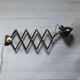 XL black scissor lamp from PeHaWe Leuchten Dresden, German 1940s