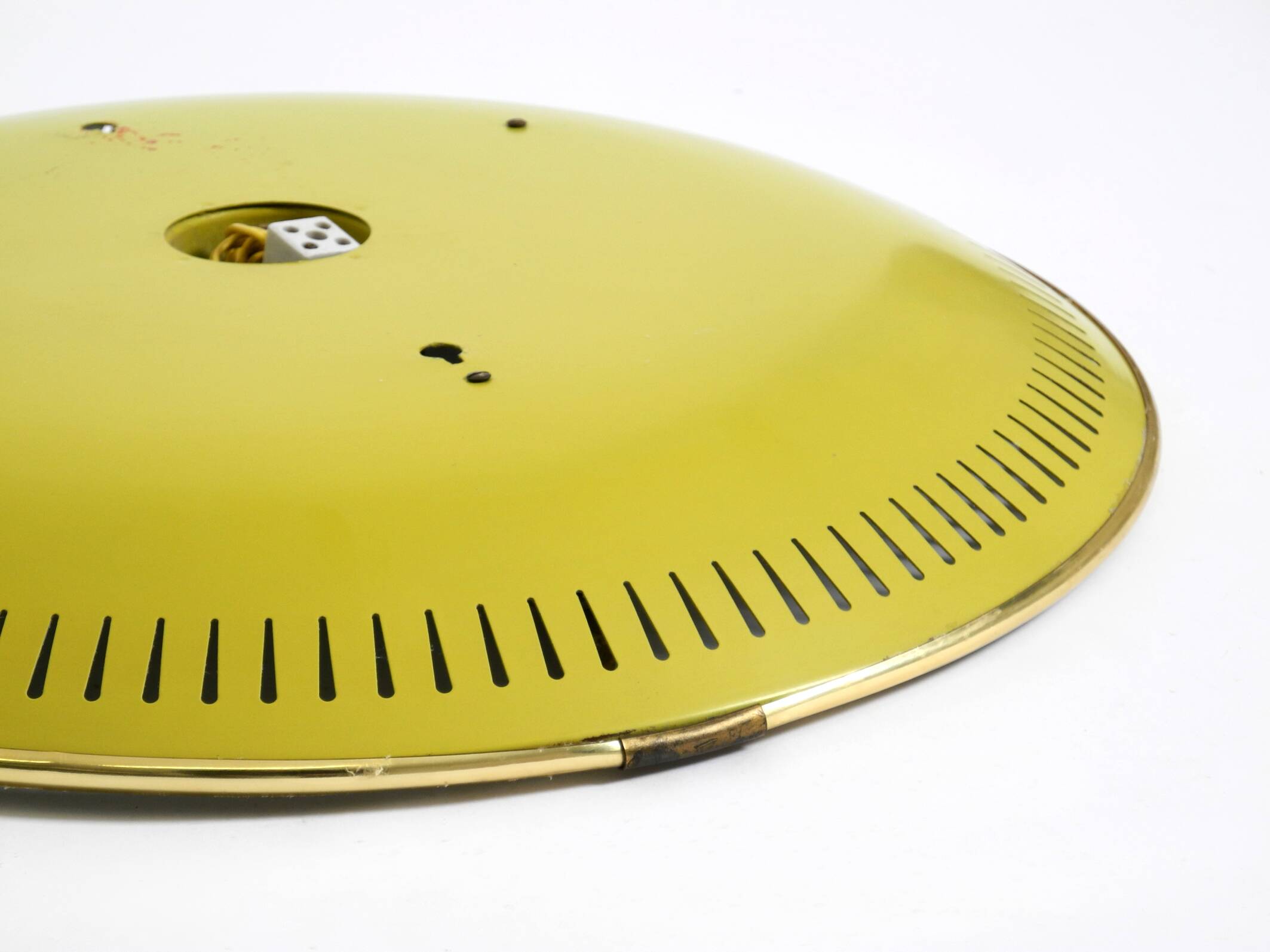 Rare round illuminated mid-century Hillebrand metal mirror from 1966