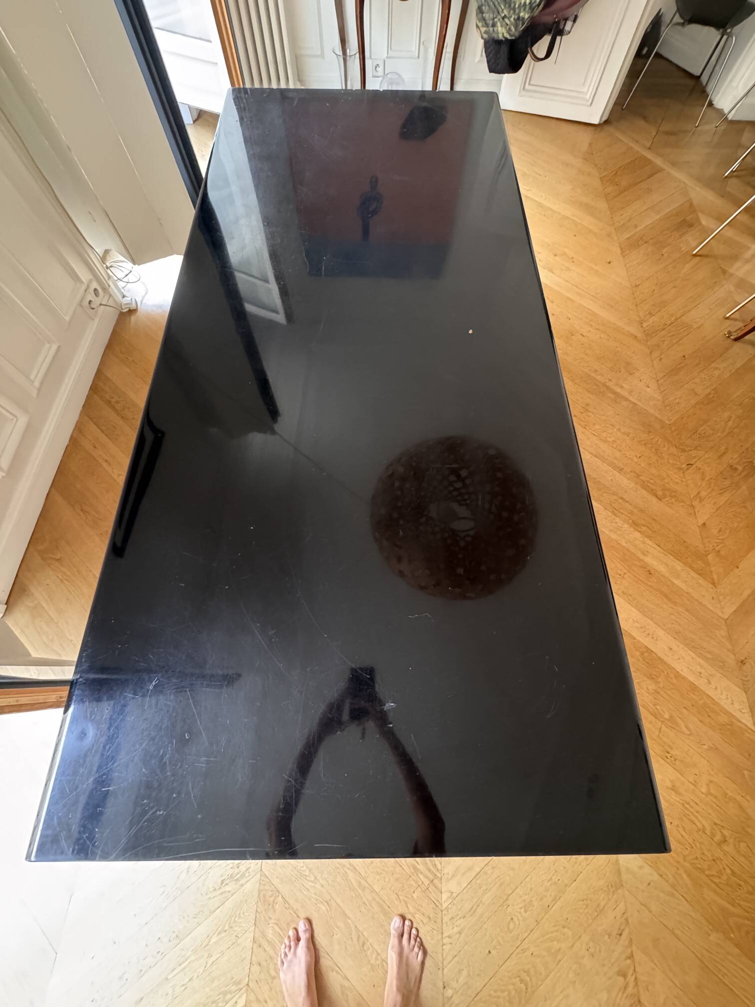 Black lacquered table - approximately 1970