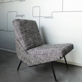 Armchair and ottoman designed by Paul Geoffroy, Airborne, France, 1960