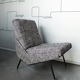 Armchair and ottoman designed by Paul Geoffroy, Airborne, France, 1960