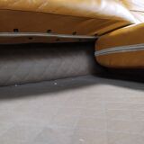 Scandinavian fawn leather sofa