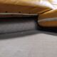 Scandinavian fawn leather sofa