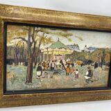 Marko stupar oil on canvas framed park in paris