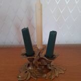 Bougeoir fleur en laiton