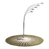 Luminaire design en acier chromé avec un piètement en marbre, circa 1970